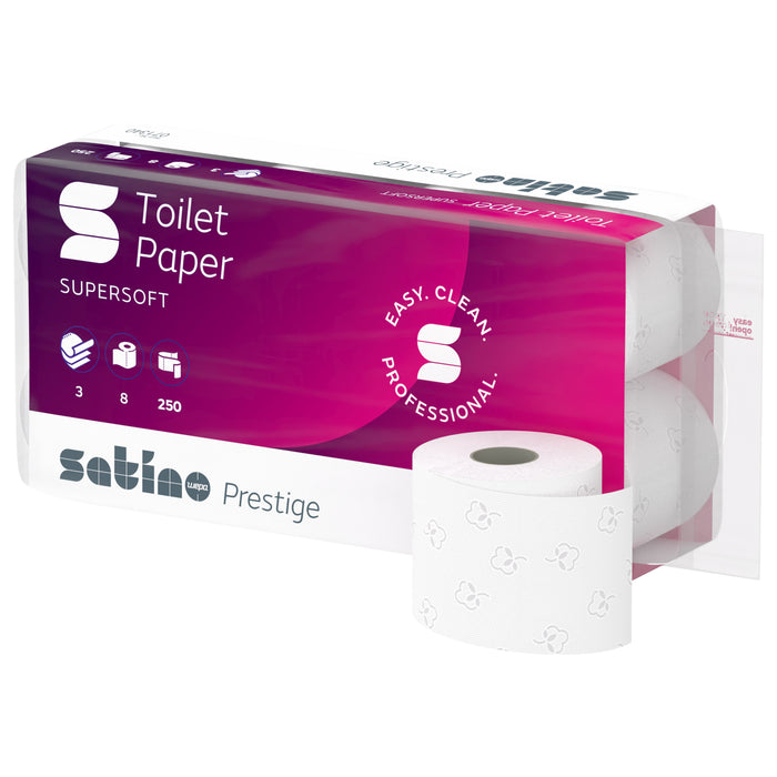 Toilettenpapier - 3-lagig - Zellstoff (128 Rollen)